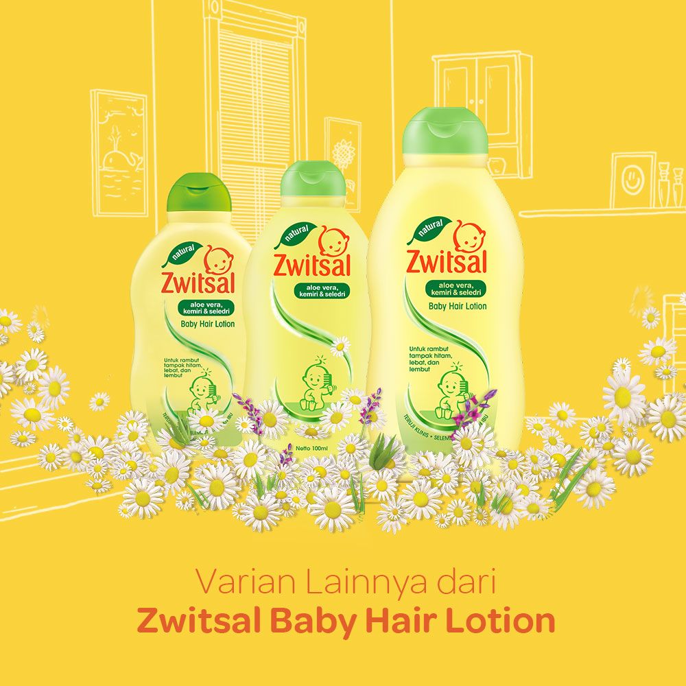 Zwitsal Natural Baby Twin Pack Hair Lotion Aloe Vera Tub 100ml - 8