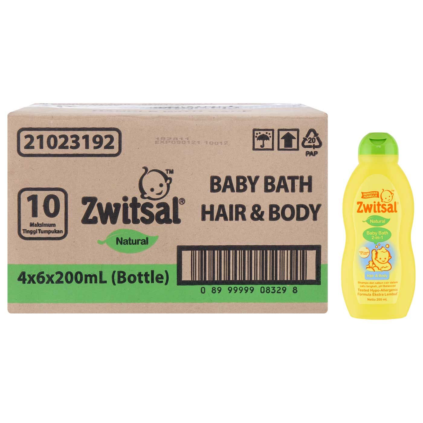 Zwitsal Natural Baby Bath 2in1 Hair & Body 200ml Tub - 3