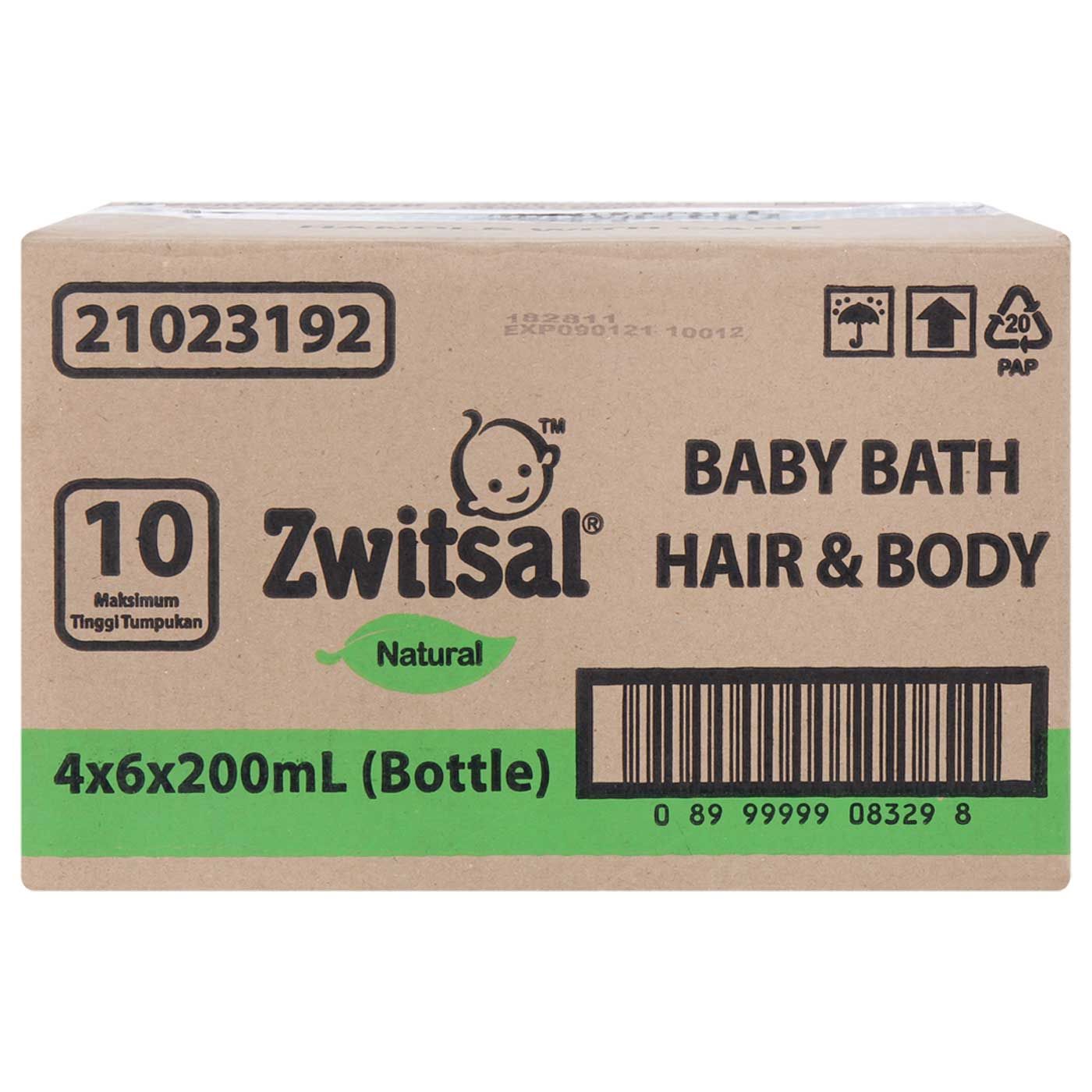 Zwitsal Natural Baby Bath 2in1 Hair & Body 200ml Tub - 4