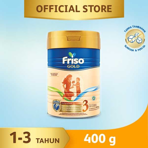 Friso Gold 3 Plain 400gr Susu Formula Pertumbuhan Anak Usia 1-3 Tahun - 1
