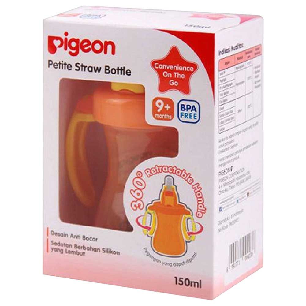 Pigeon Petite Straw Bottle 150ml  - Orange - 2