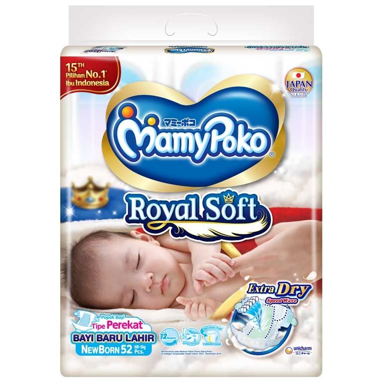 MamyPoko Tape Royal Soft NB 52 - 1
