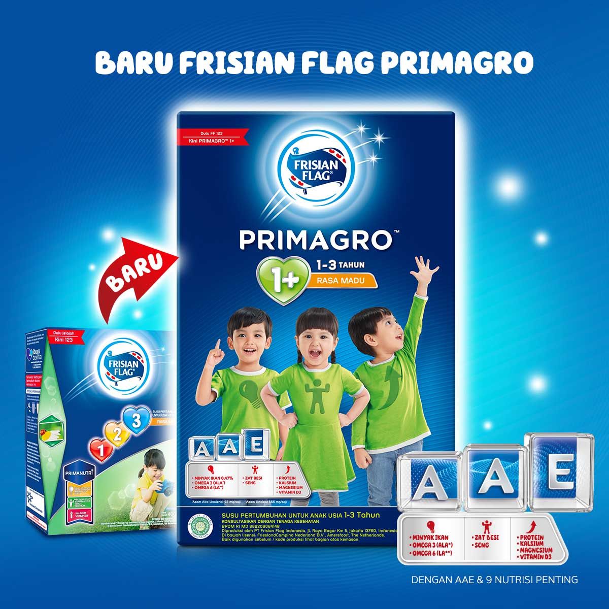 Frisian Flag Primagro 1+ Madu 360gr Susu Pertumbuhan Anak Usia 1-3 Tahun - 2