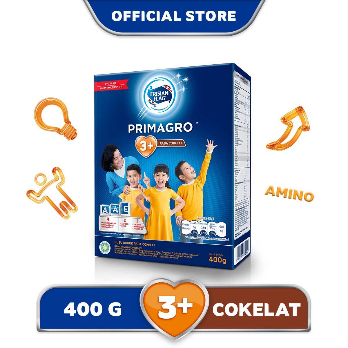 Frisian Flag Primagro 3+ Coklat 400gr Susu Formula Pertumbuhan Anak - 1
