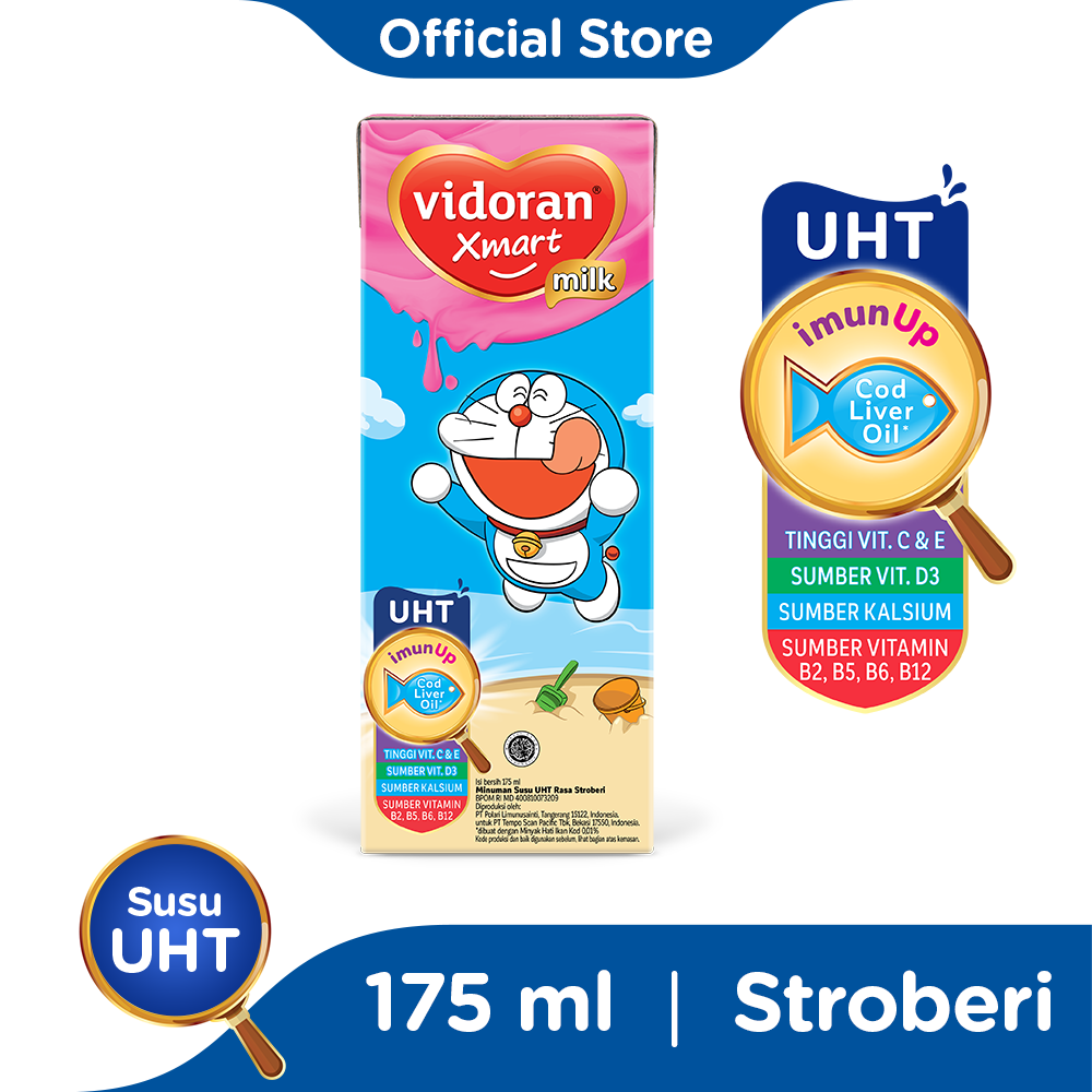 Vidoran Kids  Milk UHT Strawberry 175ml - 1