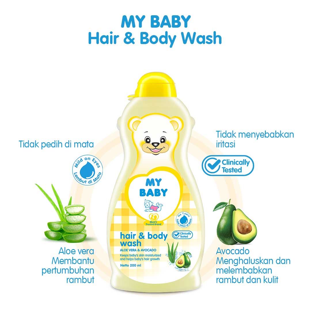 My Baby Hair & Body Wash Aloe Vera & Avocado 200ml - 4