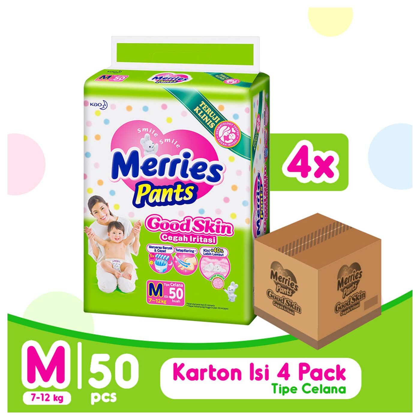 Merries Pants Good Skin M50- Karton - 1