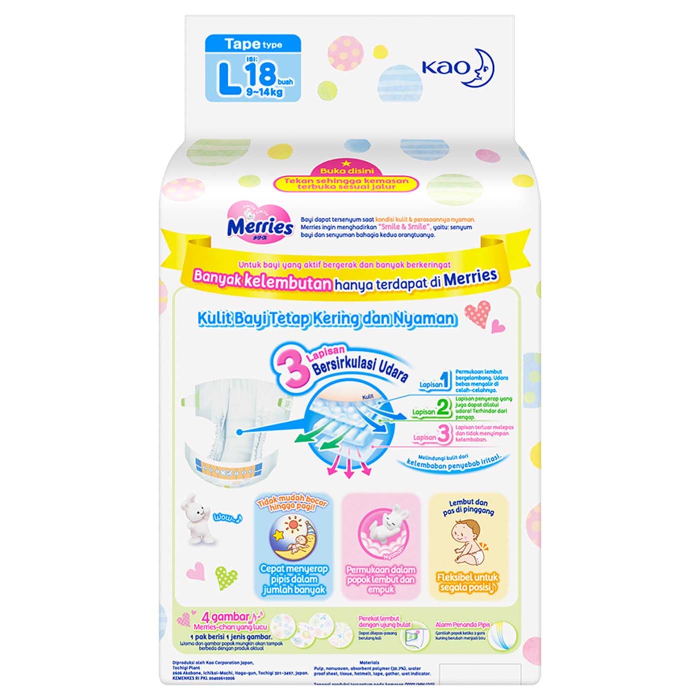 Merries Baby Diapers L 18'S - 3