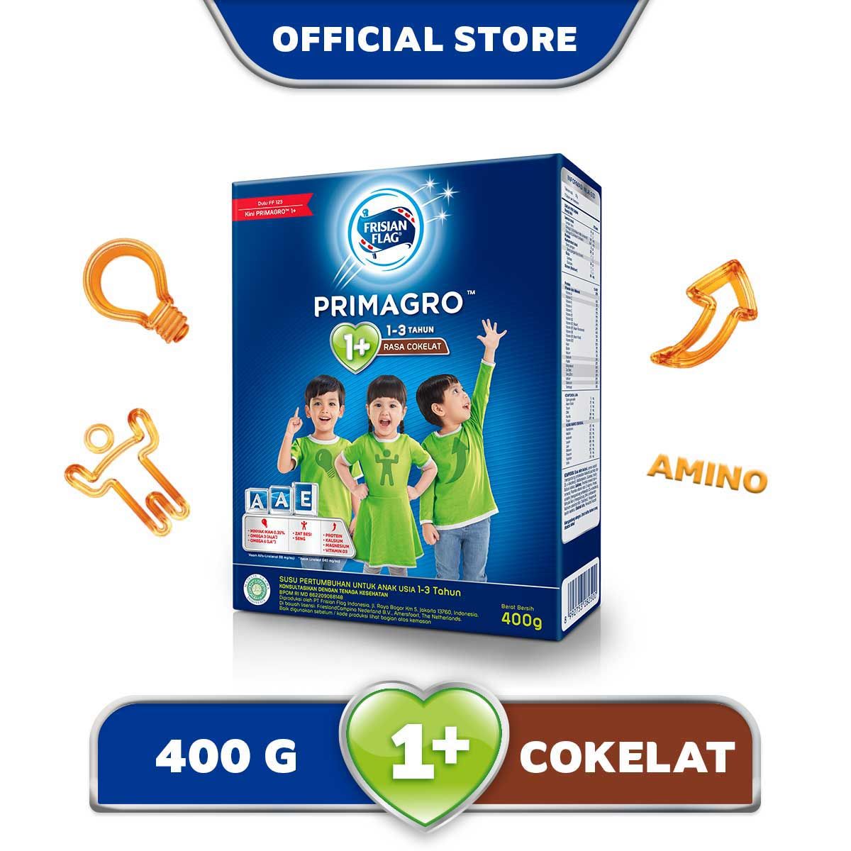 Frisian Flag Primagro 1+ Coklat 360gr Susu Pertumbuhan Anak Usia 1-3 Tahun - 1
