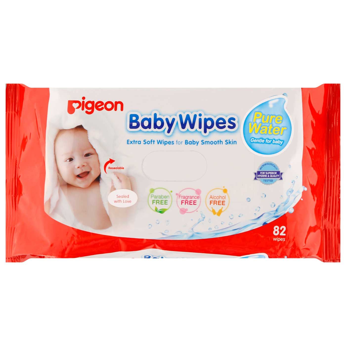 Pigeon Baby Wipes Pure Water 82's - 1