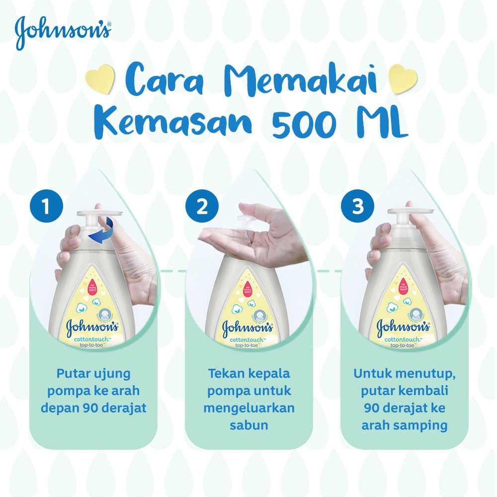 JOHNSON'S Cotton Touch Baby Top To Toe Bath 500ml - 5