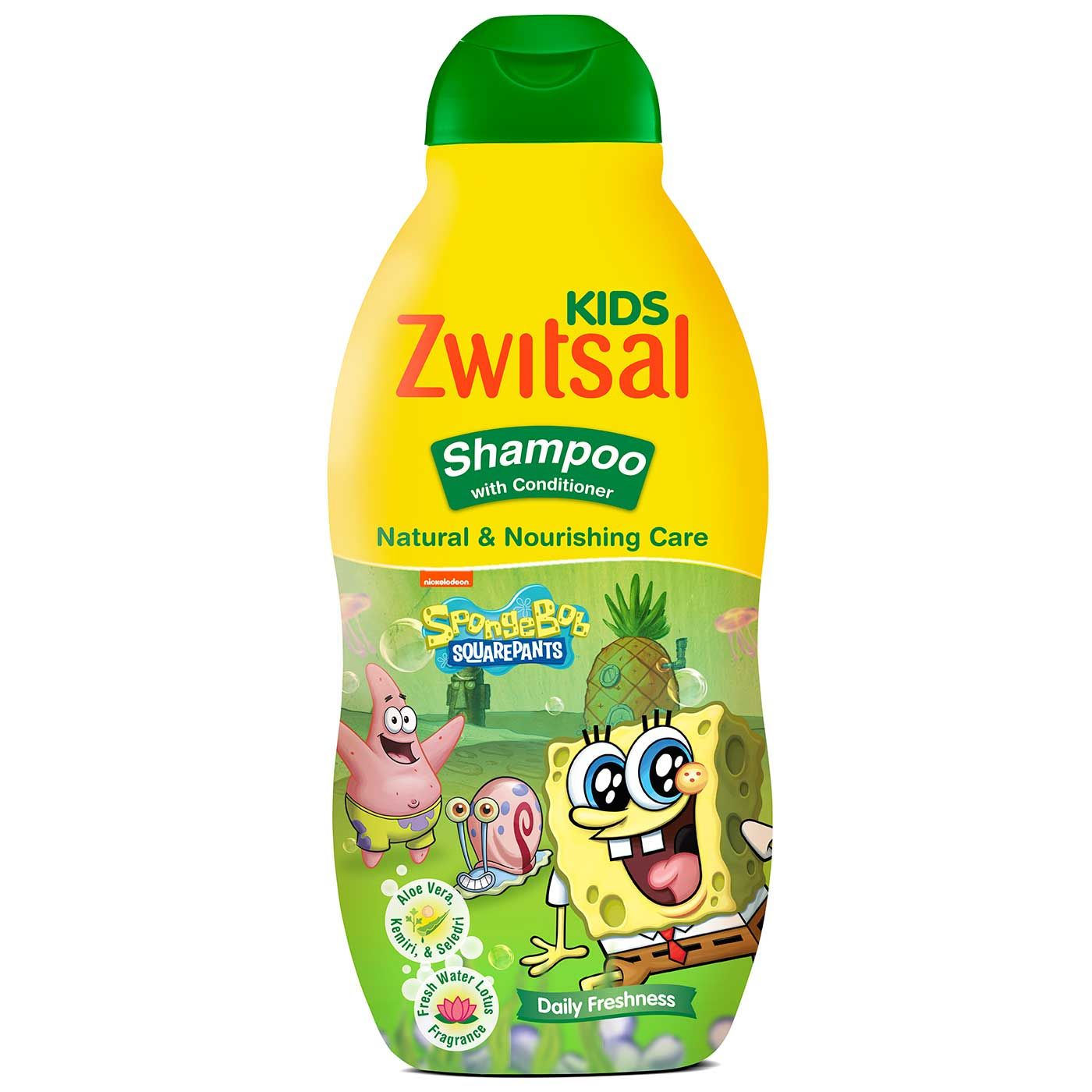 Zwitsal Kids Shampoo Green Natural & Nourishing Care 180ml - 2