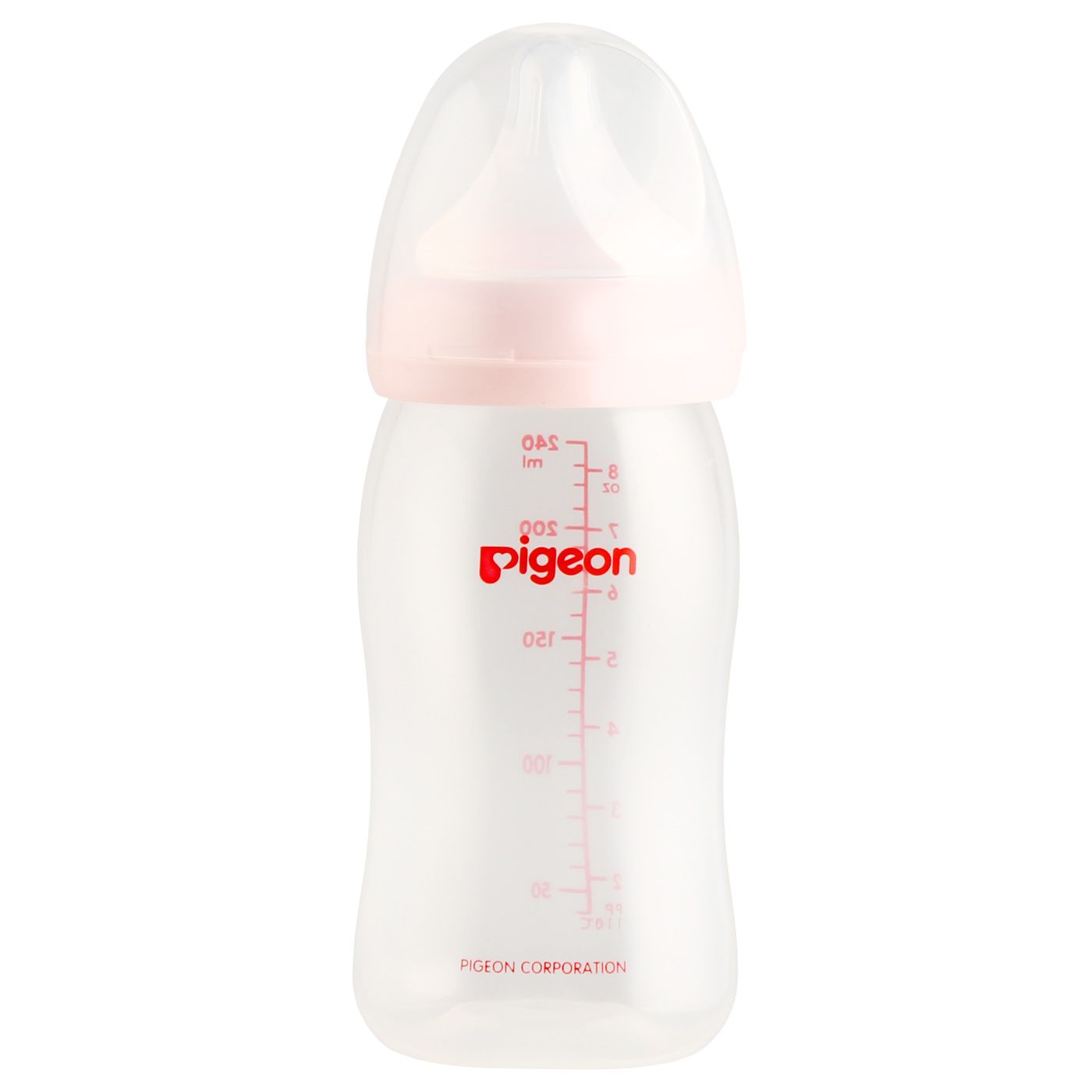 Pigeon Botol PP Wide Neck 240 Ml with P-Plus Nipple Pink - 1