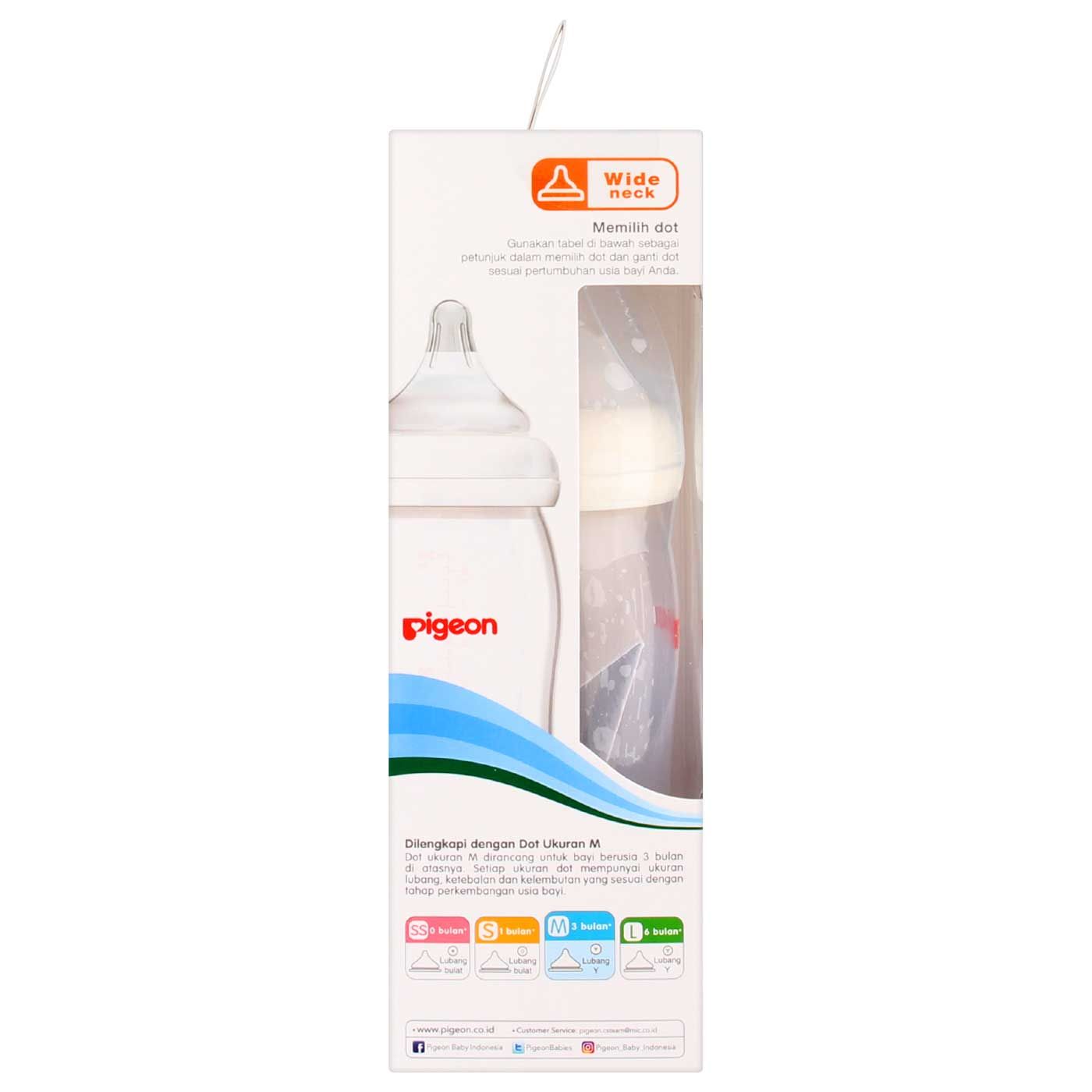 Pigeon Botol PP Wide Neck 240 Ml with P-Plus Nipple White - 4