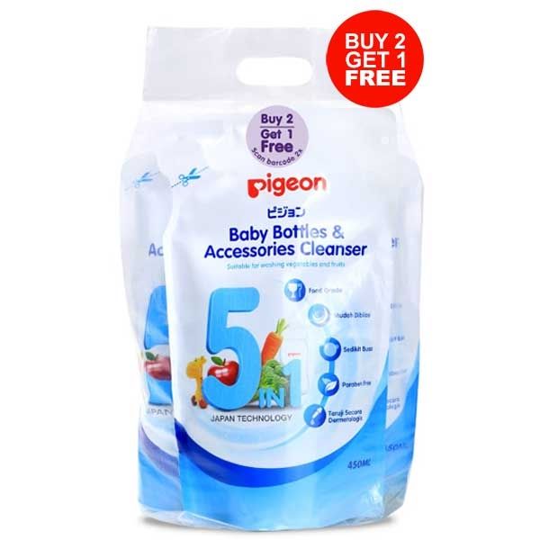 Pigeon Paket 2 Bonus 1 Liquid Cleanser Basic 450ml Refill - 1