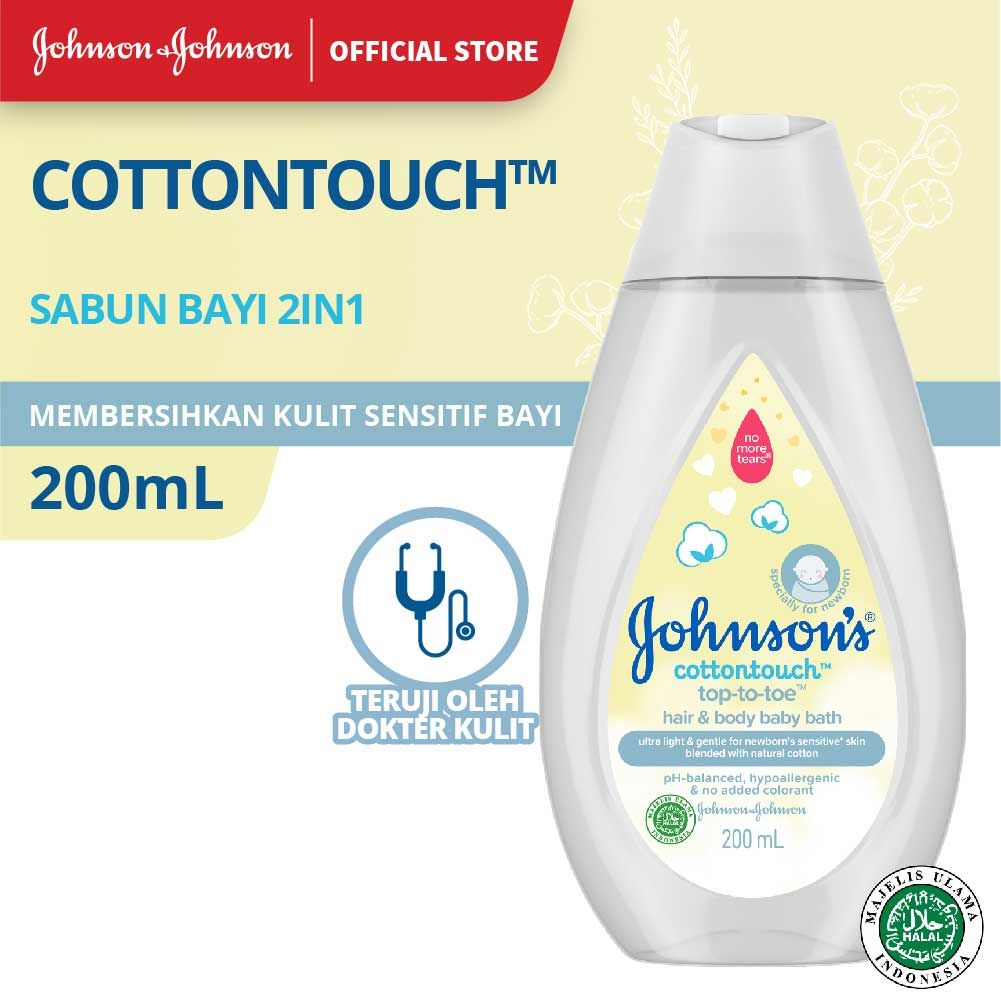 JOHNSON'S Cotton Touch Baby Top To Toe Bath 200ml - 1