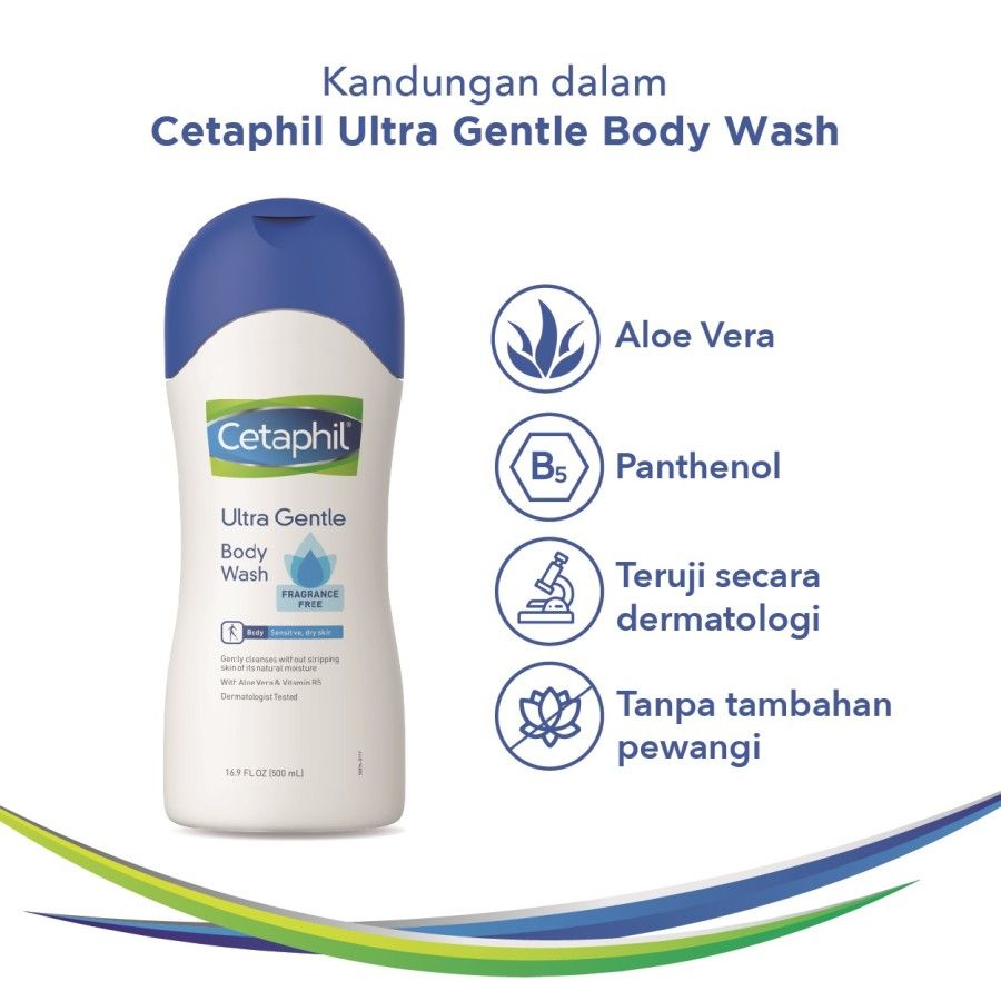 Cetaphil Ultra Gentle Body Wash 500ml Sabun Mandi untuk Perawatan Tubuh Cocok Untuk Segala Jenis Kulit - 4