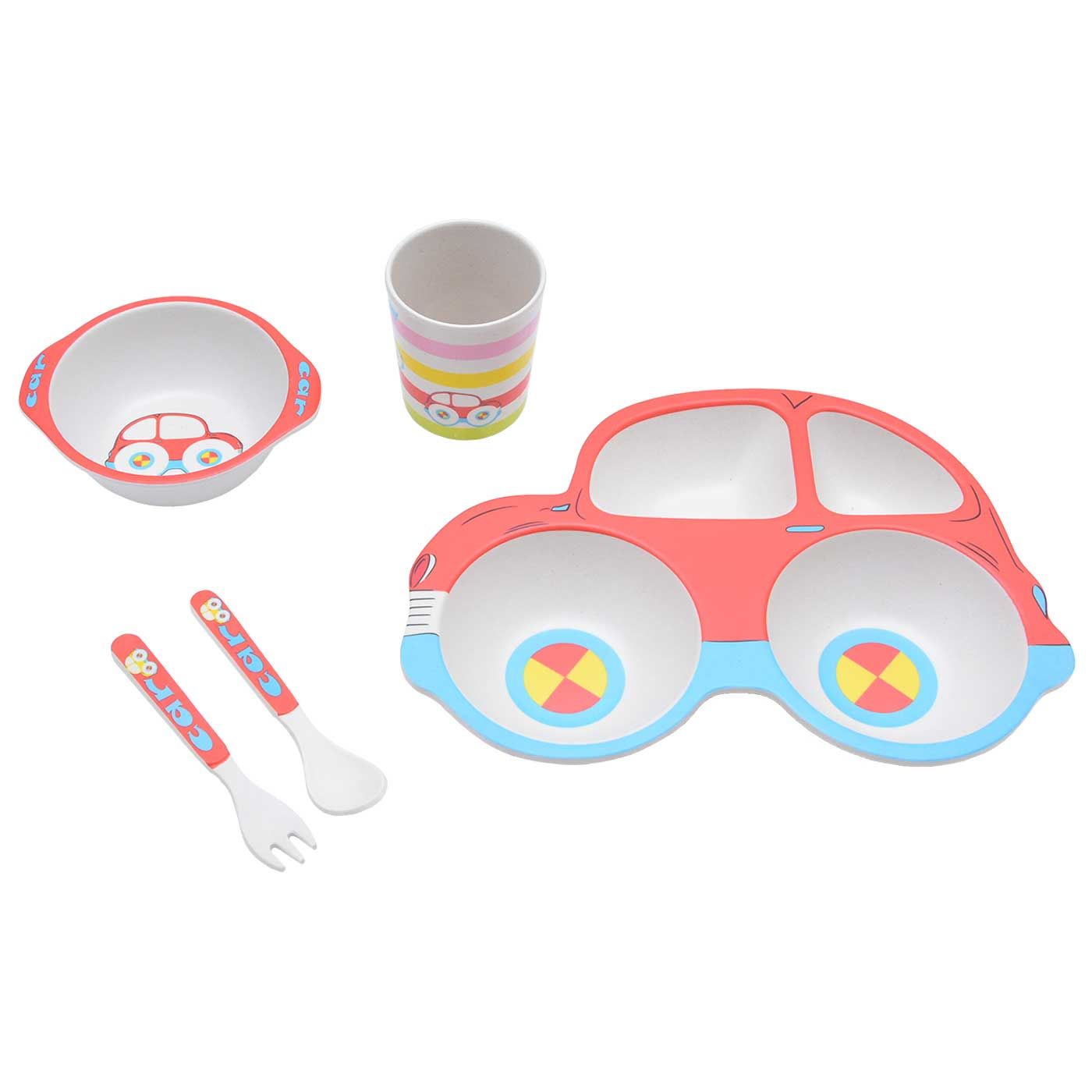 Babiesfirst Bamboo Feeding Set Cars Edition Red - 5