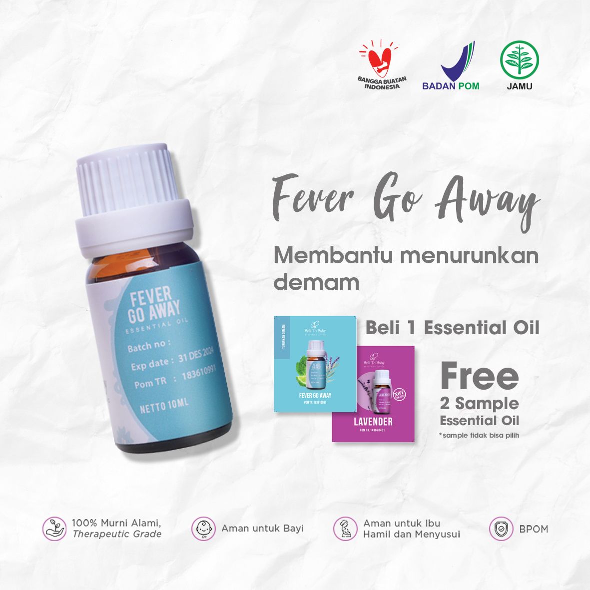 Belli To Baby Essential Oil Fever Go Away 10ml - 1