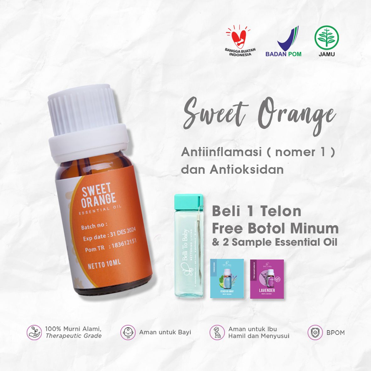 Belli To Baby Essential Oil Sweet Orange 10ml - 1