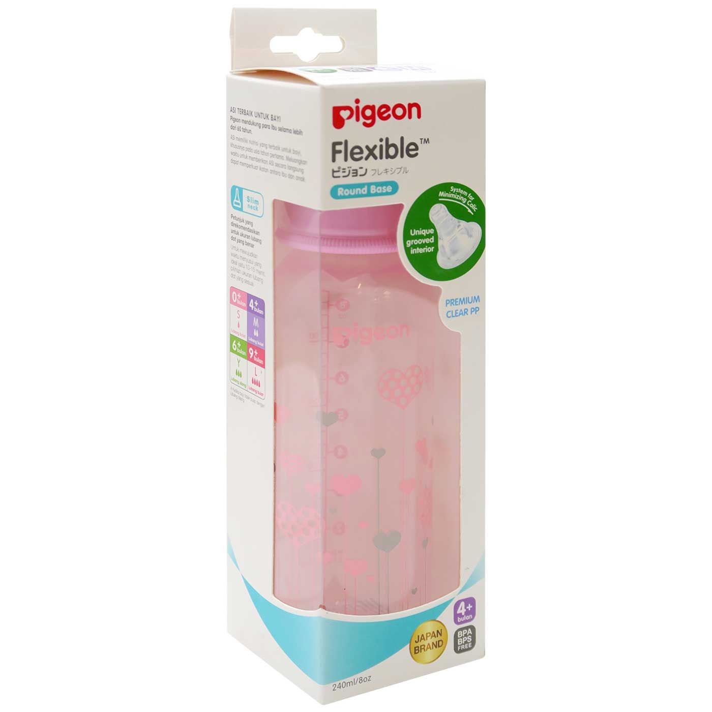 Pigeon Botol PP Clear 240 ml Pink - 4