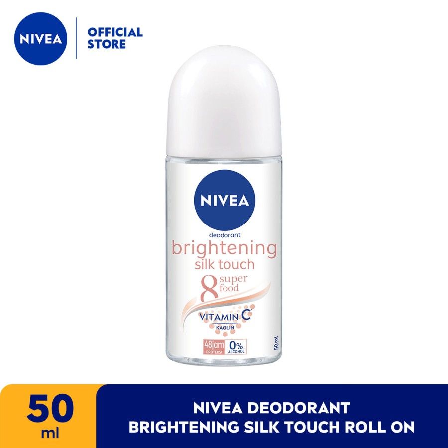 NIVEA Deodorant Brightening Silk Touch Roll On 50ml - Mencerahkan - 1