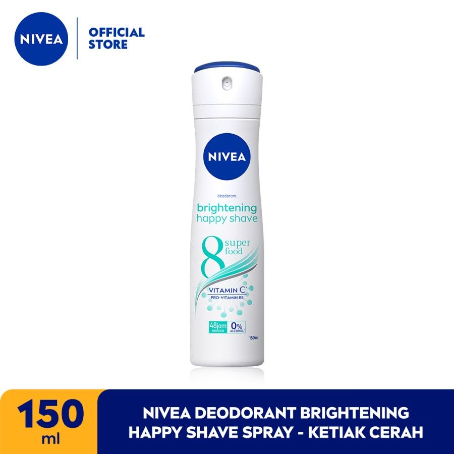 NIVEA Deodorant Brightening Happy Shave Spray 150ml - Ketiak Cerah - 1