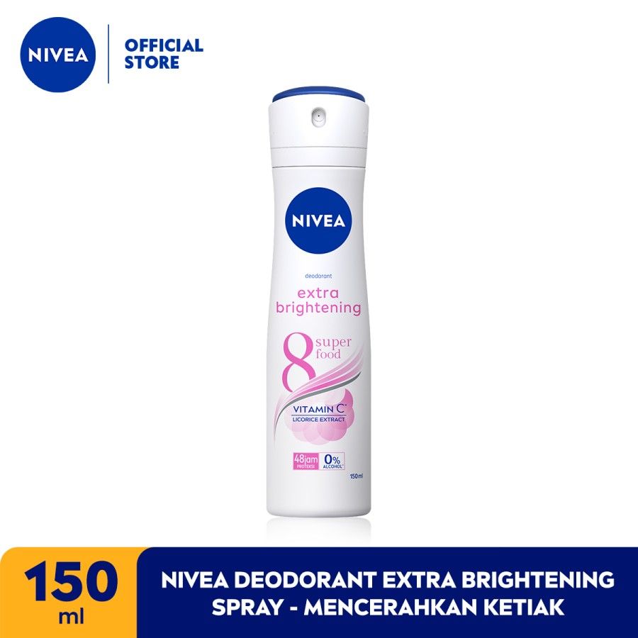 NIVEA Deodorant Extra Brightening Spray 150ml - Mencerahkan Ketiak - 1