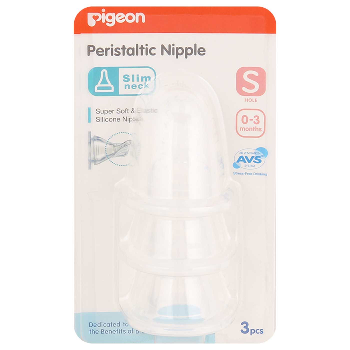 Pigeon Peristaltic Slim Neck Nipple Blister S (Isi 3) - 1
