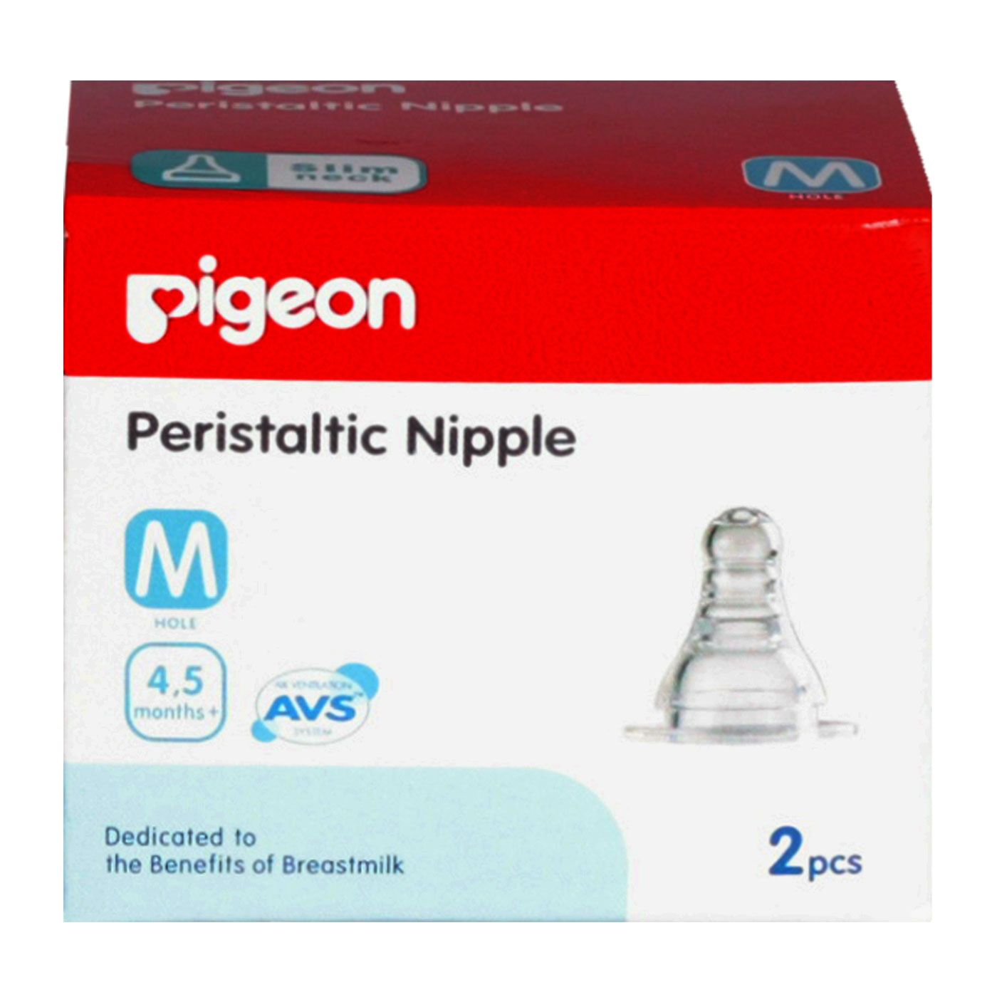 Pigeon Peristaltic Slim Neck Nipple M (Isi 2) - 1