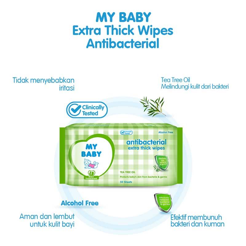 My Baby Thick Wipes 50's + 50's - Anti Bacterial - 2