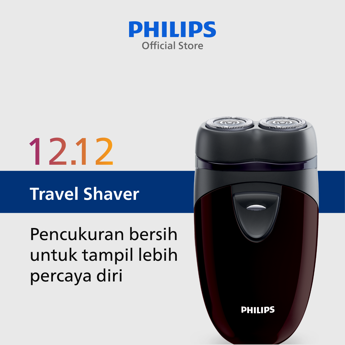 Philips Travel Shaver PQ206/18 Pencukur Jenggot & Kumis - 1