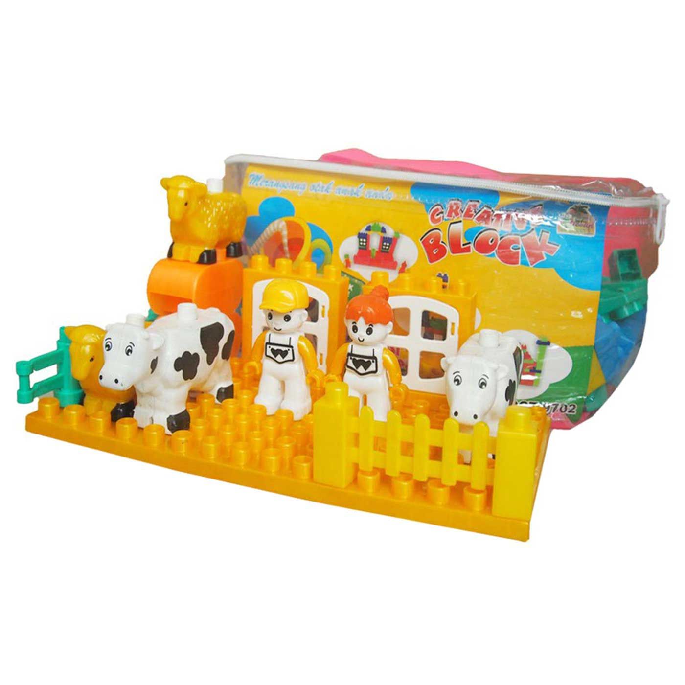 free Ocean Toy Creative Block Multicolor Isi 129 Pcs OCT9702 - 1