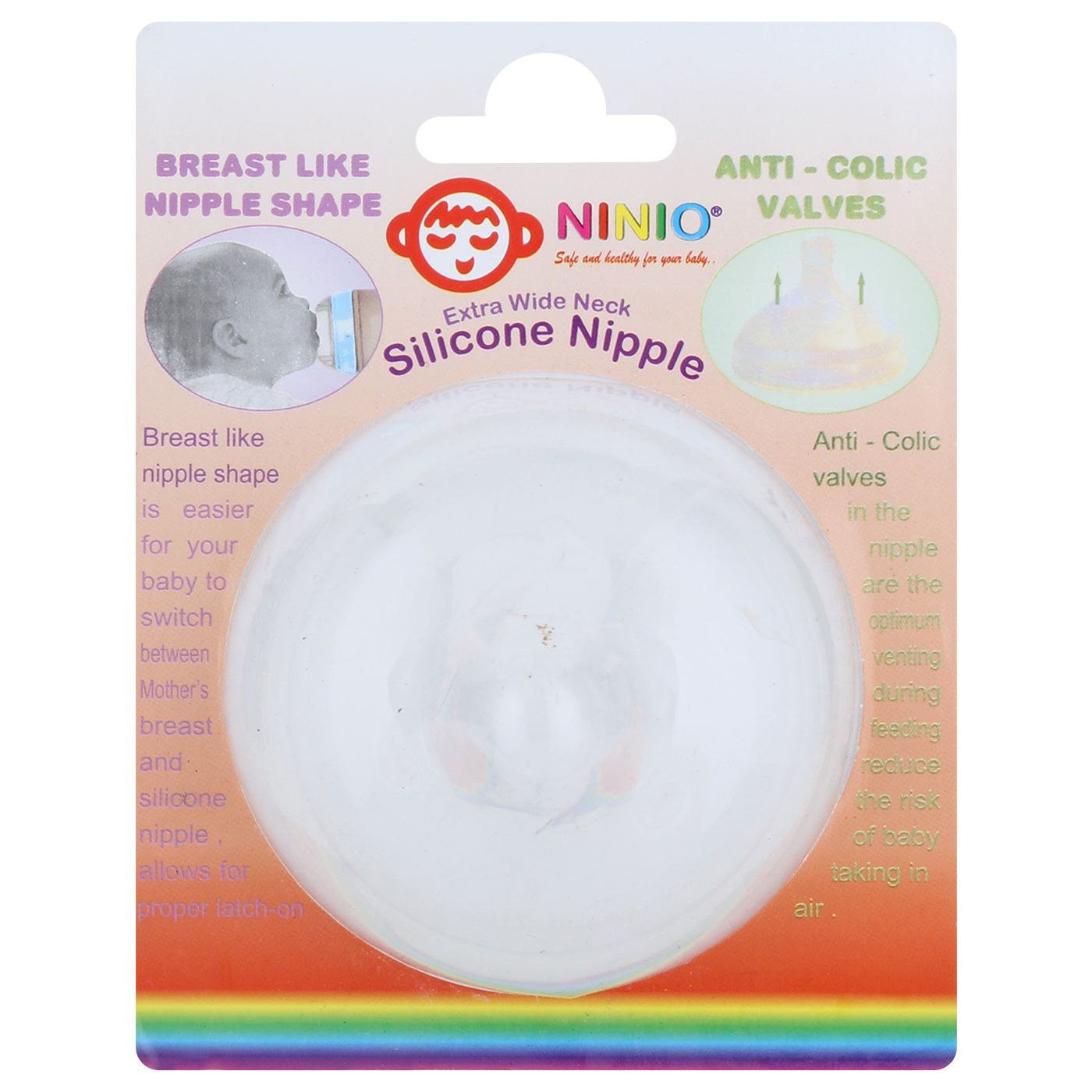 Ninio Extra Wide Neck Silicone Nipple - 1