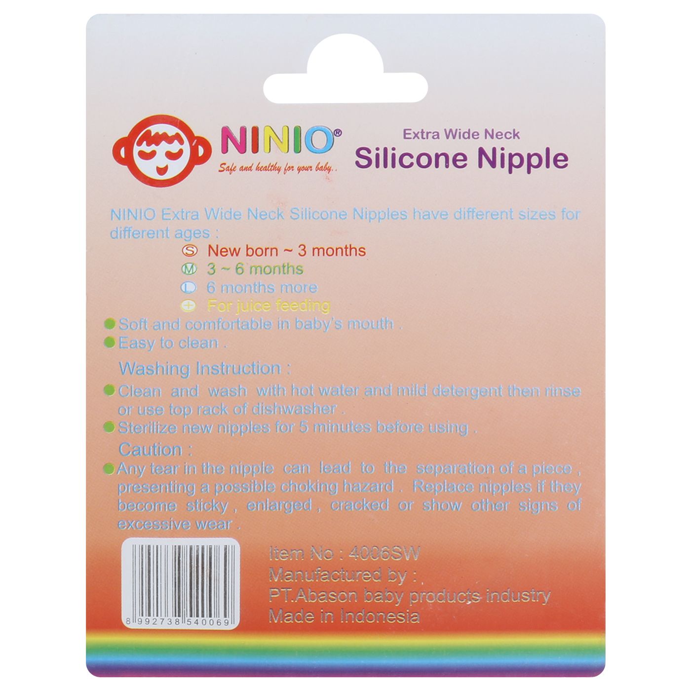 Ninio Extra Wide Neck Silicone Nipple - 2