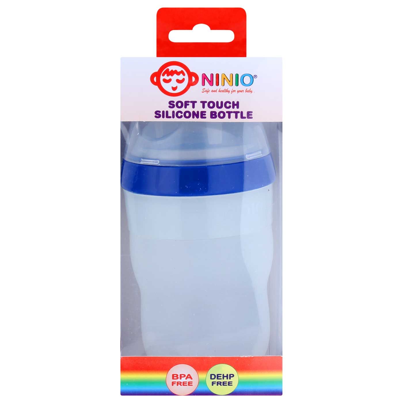 Ninio Silicone Bottle with Filter 7oz Blue - 4