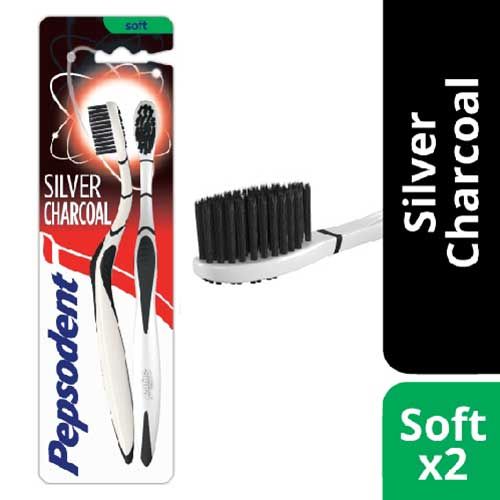 Pepsodent Silver Charcoal Sikat gigi Medium MultiPack Isi 2 - 1