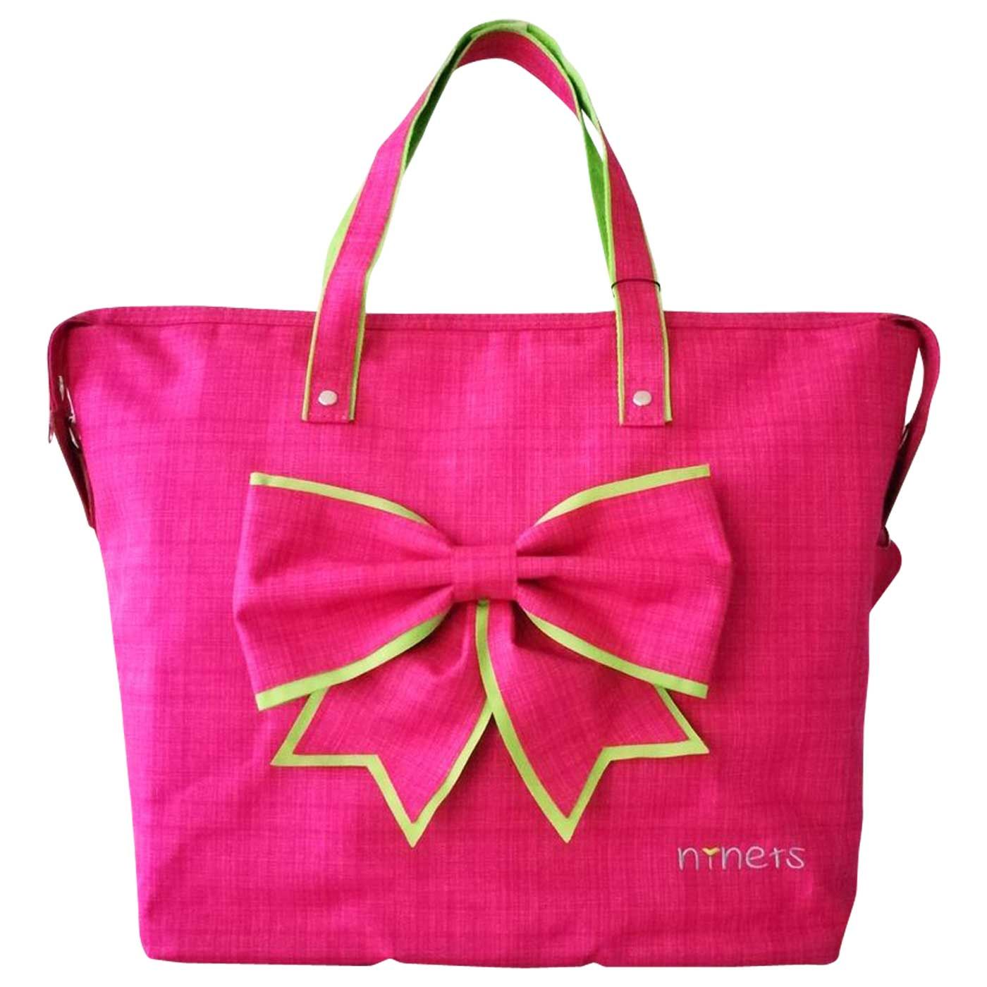 Ninets Ribbon Diaper Bag 5221-RDP-Pink Green - 1