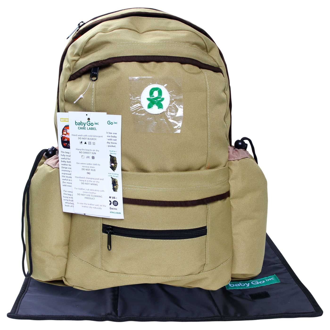 BabyGo Metro Backpack Khaki - Green - 1