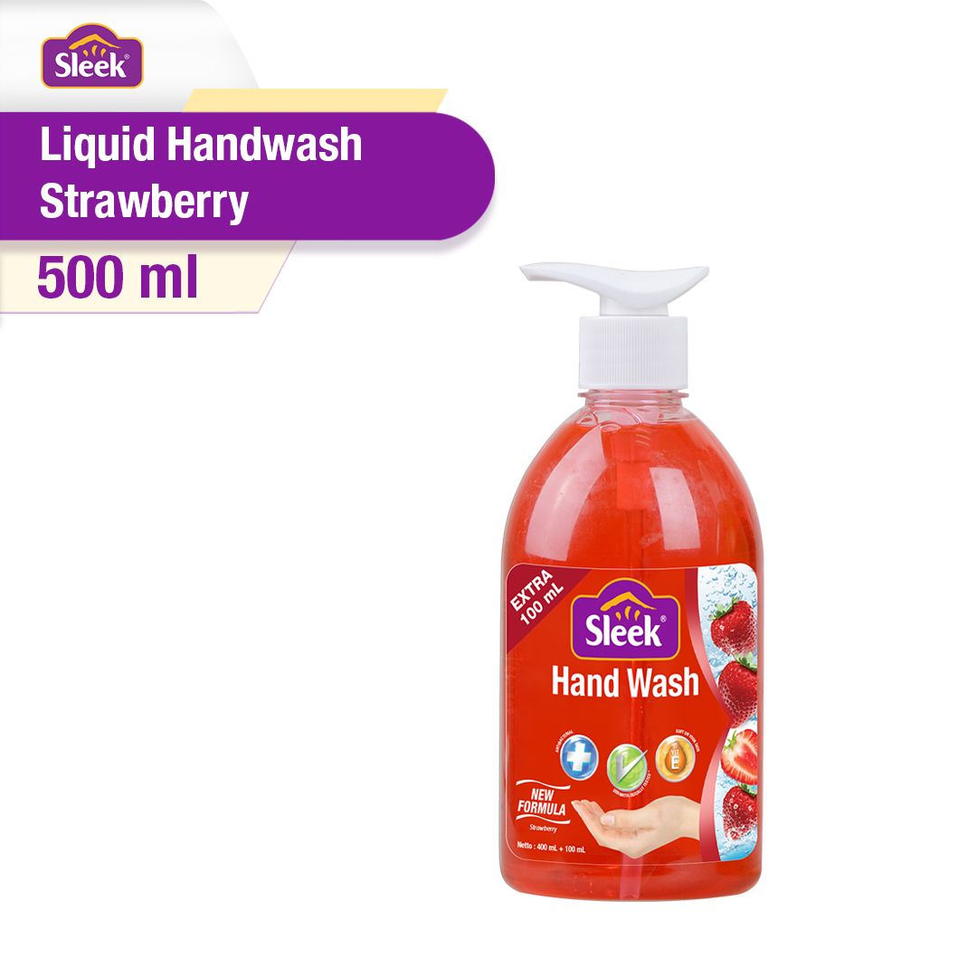 Sleek Handwash Strawberry Botol 500ml - 1