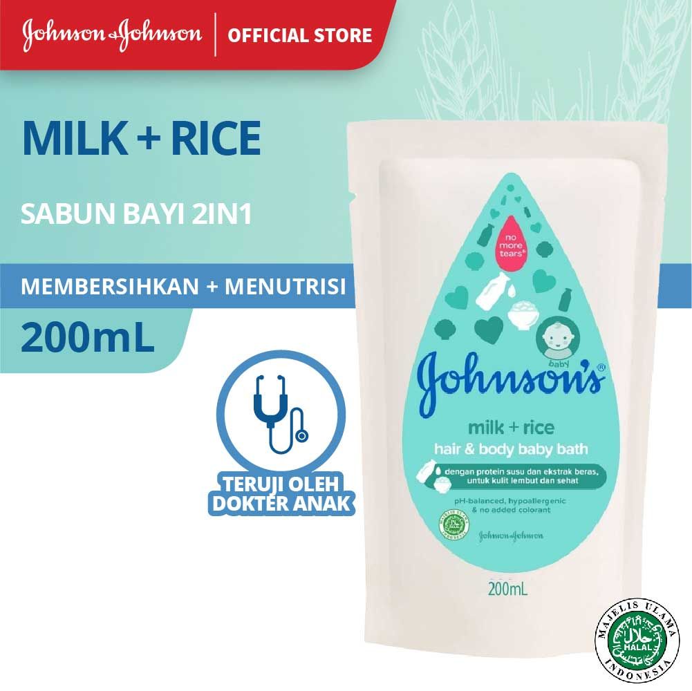 JOHNSON'S Milk & Rice Bath 200ml (Refill) - 1