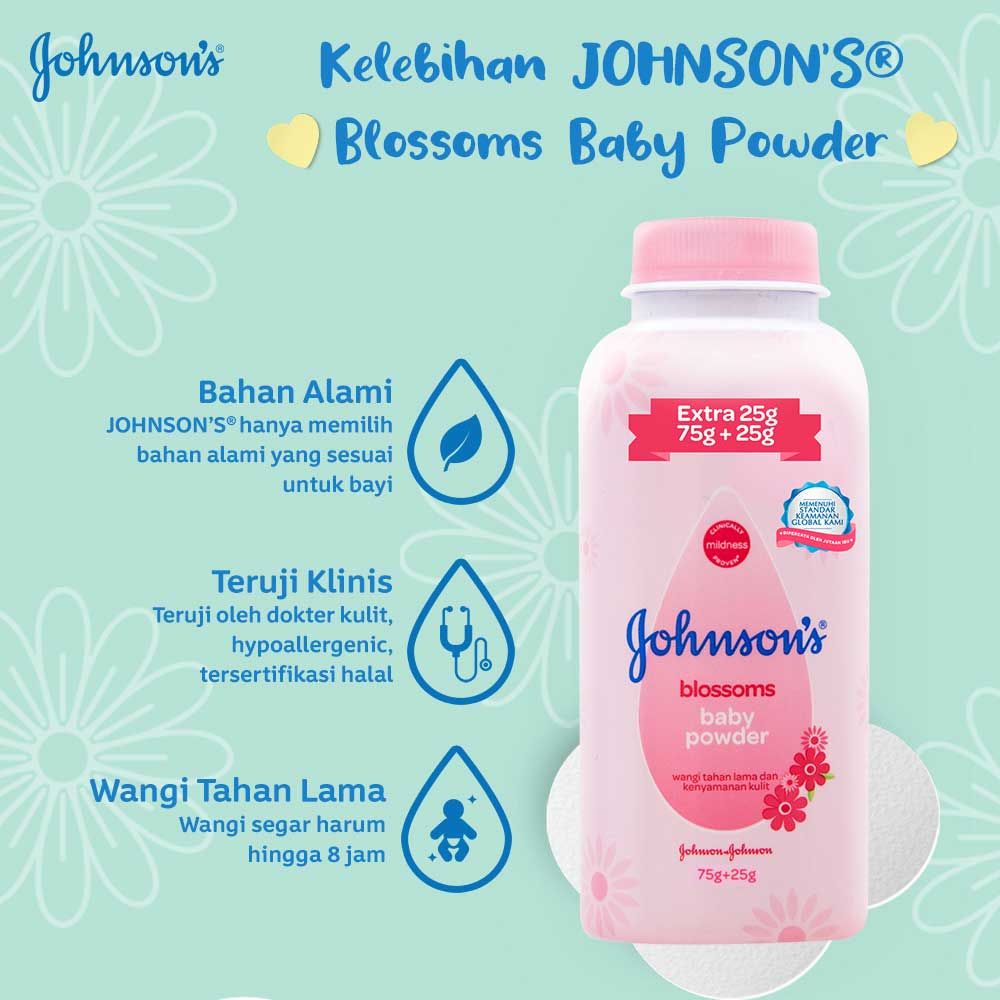 JOHNSON'S Blossoms Powder ExtraFill 75gr + 25gr - 3
