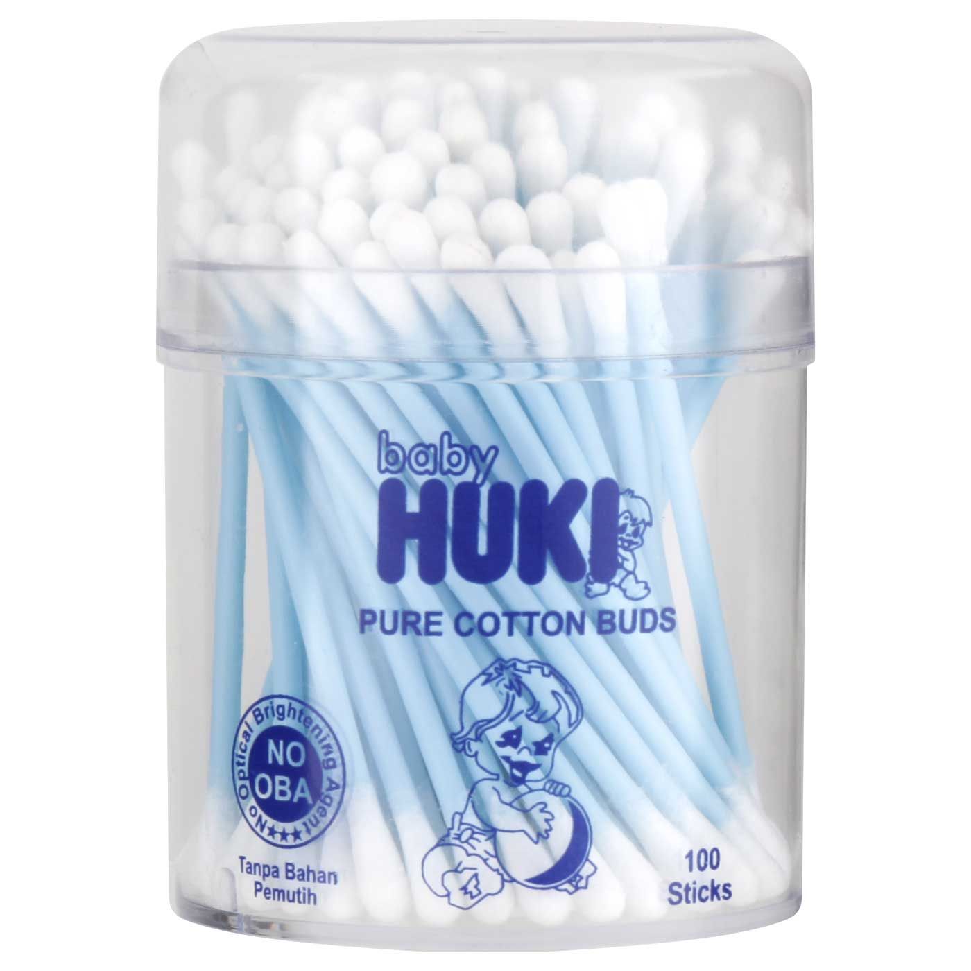 Free Huki Cotton Buds Standard POT Blue (Isi 100) - 1