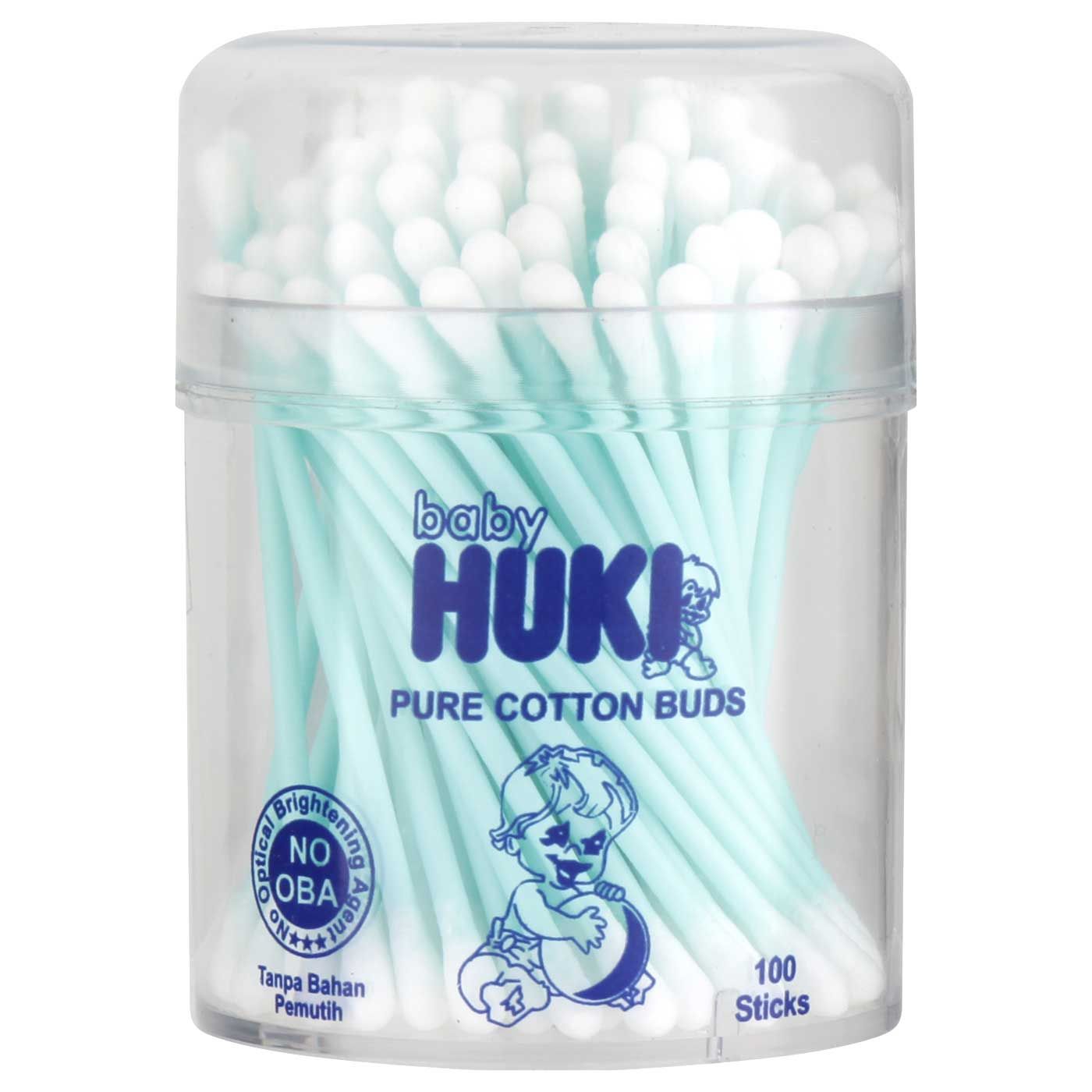 Huki Cotton Buds Standard POT Hijau (Isi 100) - 1