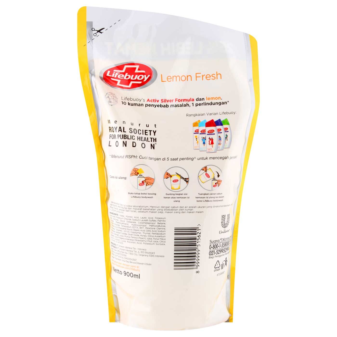 Lifebuoy Sabun Cair Lemon Fresh Refill 900ml - 4