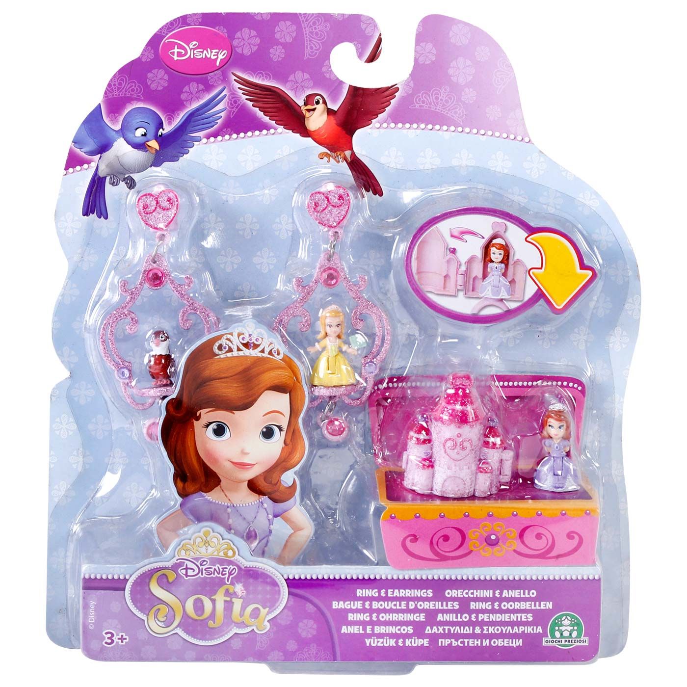 Sofia The First - Ring and Earring With 3 Mini Dolls Pink - 1