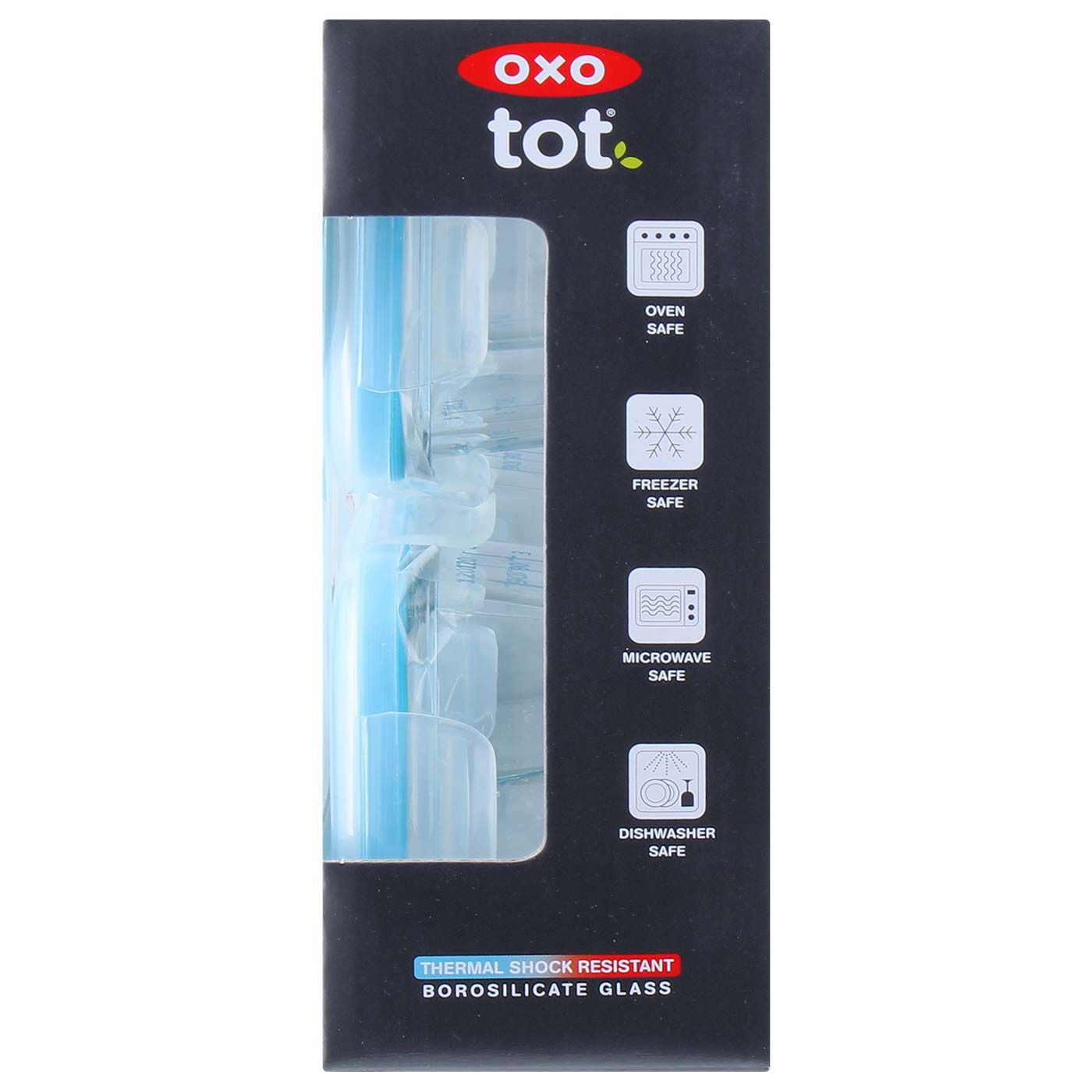 OXO Tot Glass Baby Blocks - (4 oz) Aqua - 7