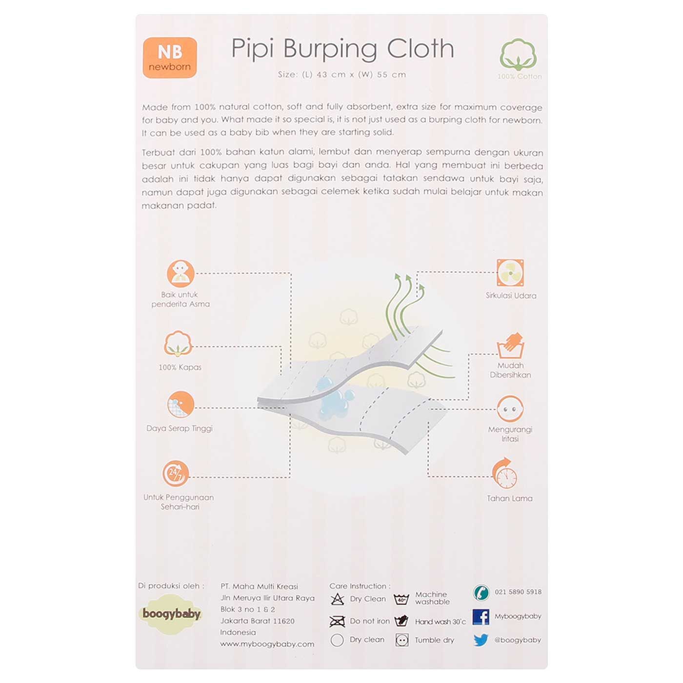 Boogybaby Pipi Burping Cloth - Stardust (Isi 3) - 8