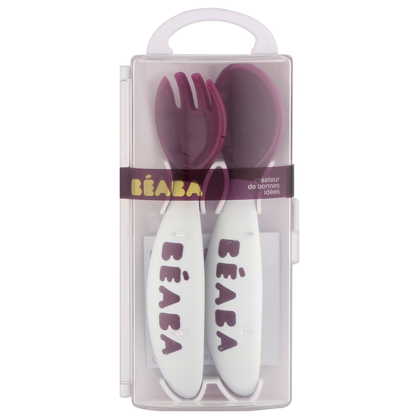 Beaba 2nd Age Ergonomic Cutlery + CA Purple O - 1