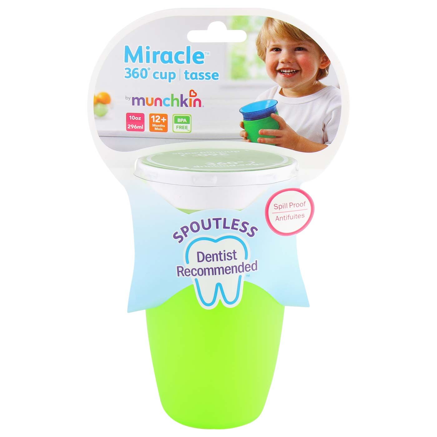 Munchkin Miracle 360 Sippy cup 296ml Green White - 1